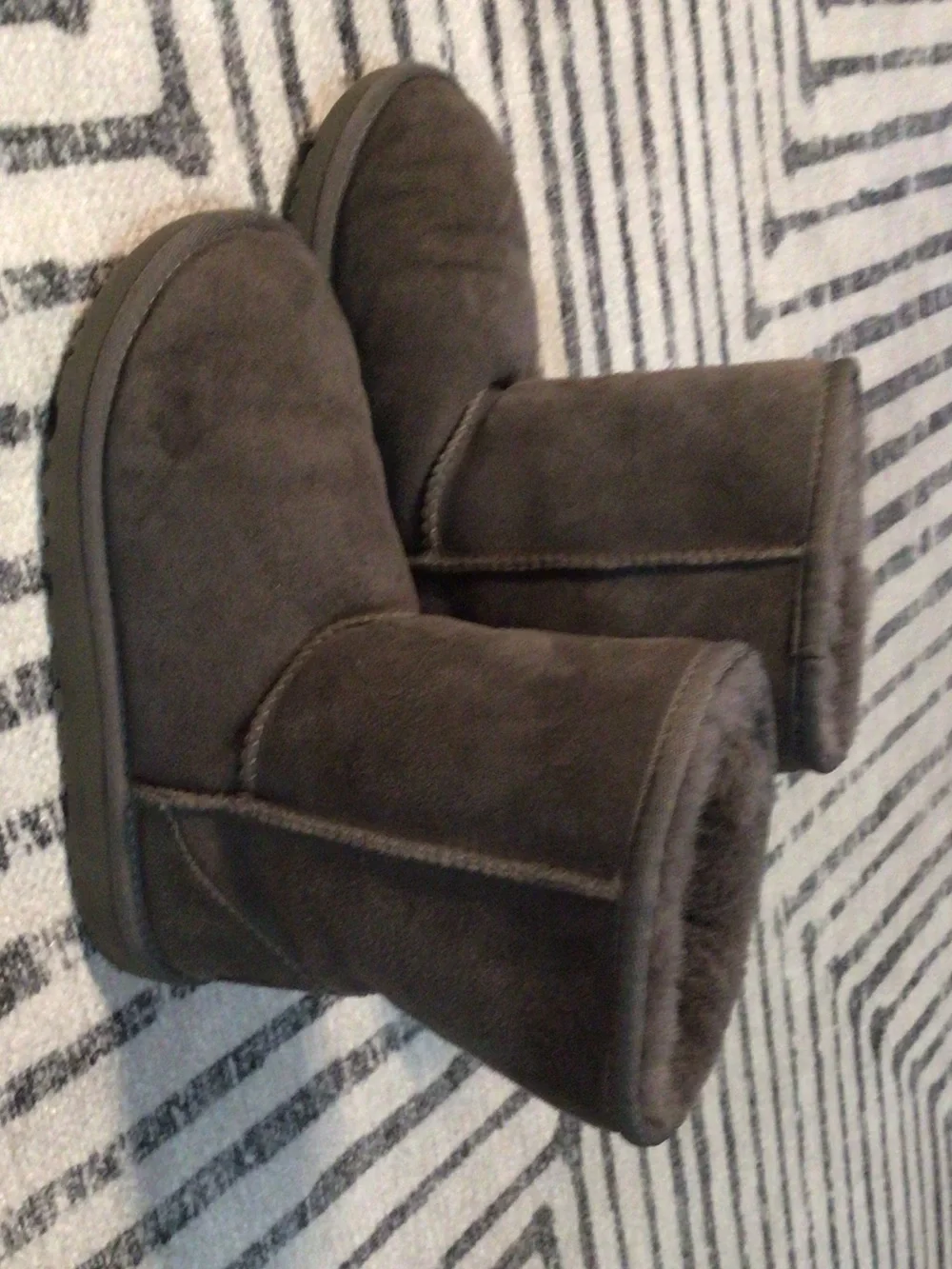 UGG Kids Chocolate Brown Short Suede Boots